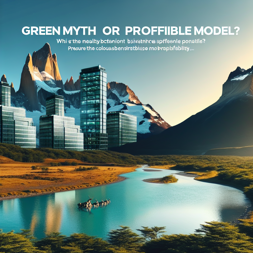 Logotipo de la marca Patagonia sobre un fondo de naturaleza, simbolizando su compromiso con la sostenibilidad.