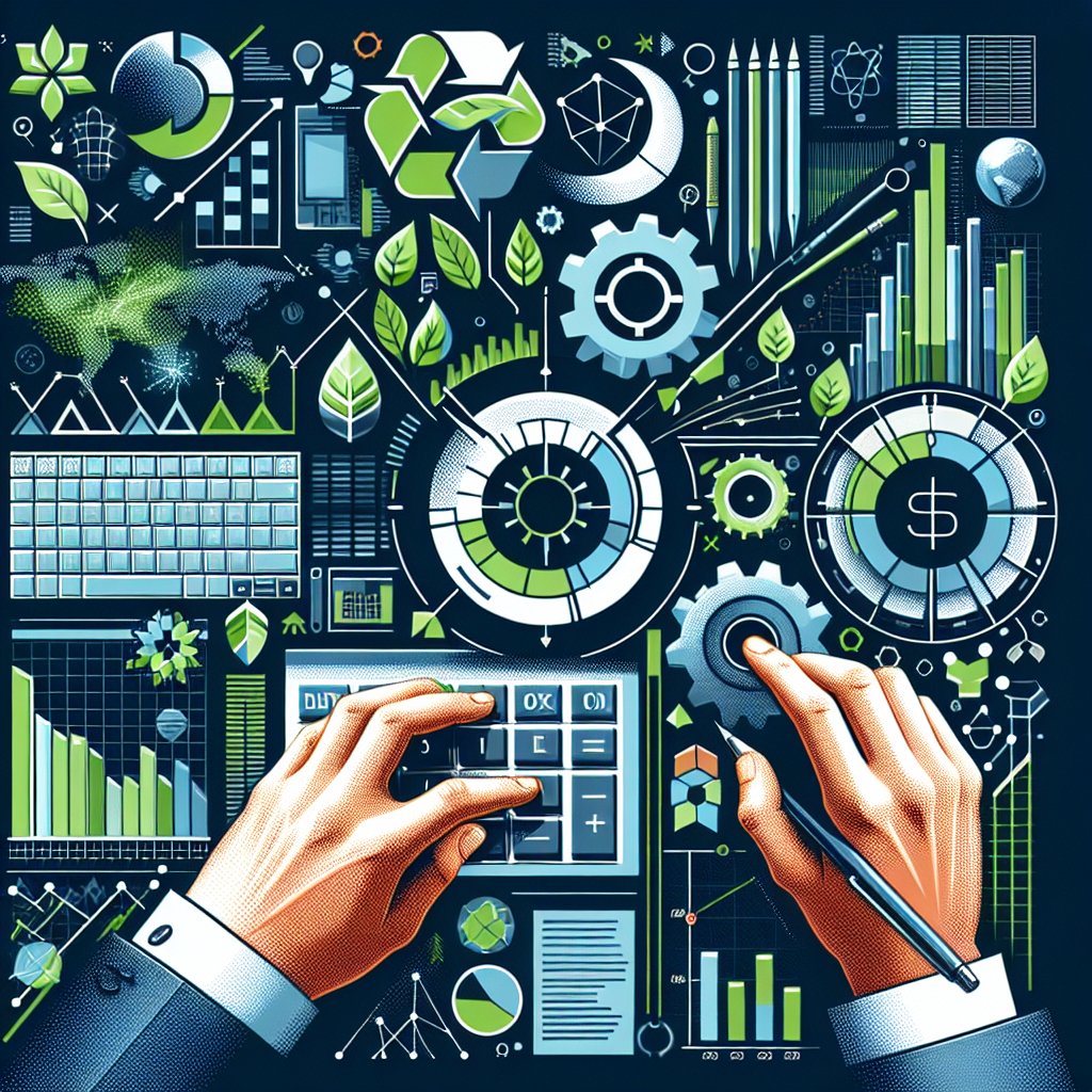 Gráfica en una hoja de cálculo Excel mostrando métricas de sostenibilidad y objetivos alcanzados